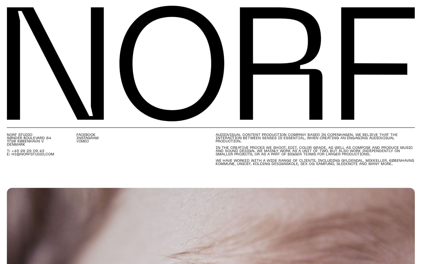 Screenshot of Norf studio website