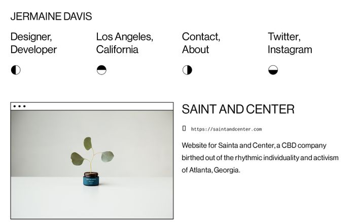 Screenshot of Jermaine Davis website