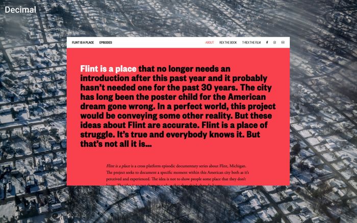 Inspirational website using Next font