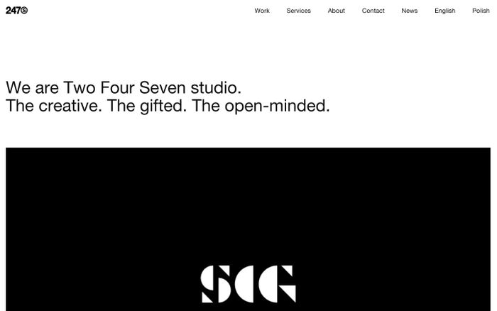 Screenshot of 247studio website