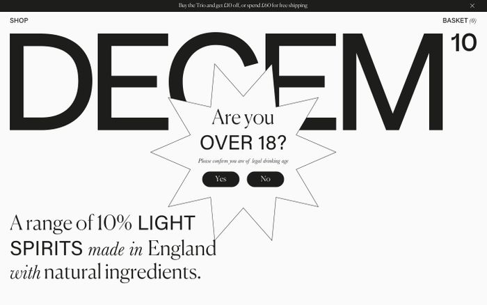 Screenshot of Decem website
