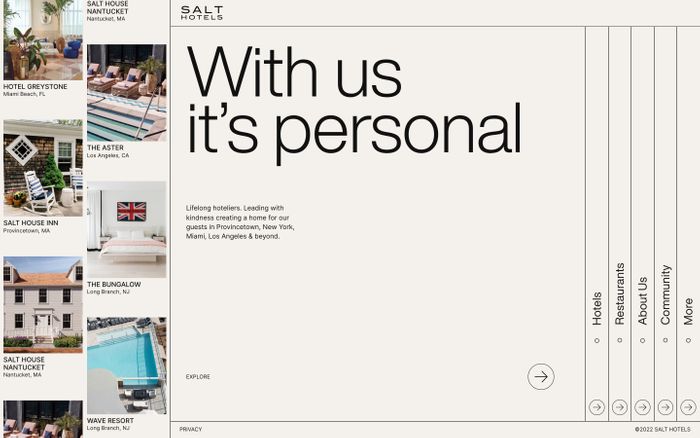 Inspirational website using Helvetica Now and Inter font
