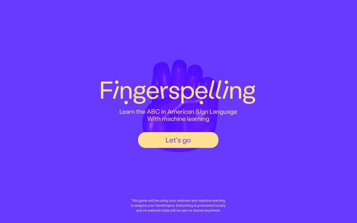 Screenshot of Fingerspelling website