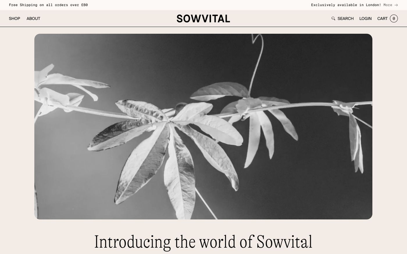 Screenshot of Sowvital website