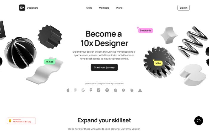 Inspirational website using Manrope font
