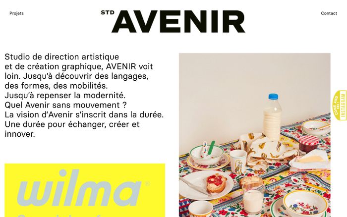 Screenshot of Studio Avenir website