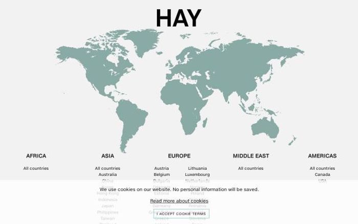 Screenshot of Hay website