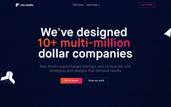 Screenshot of Raw.Studio website