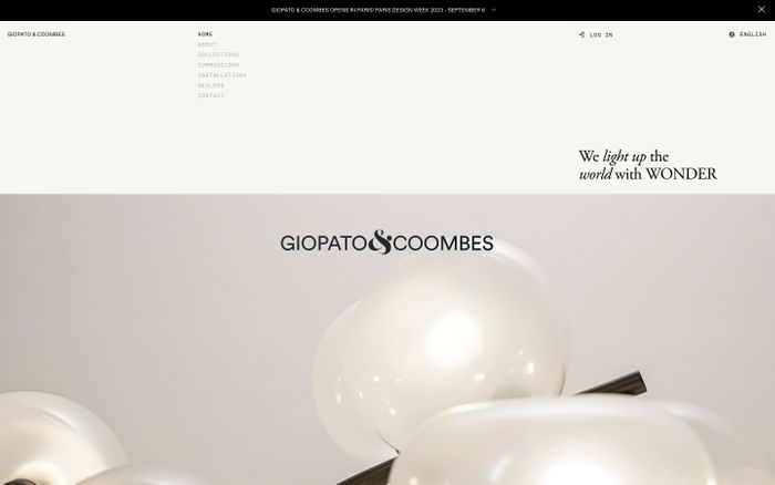 Inspirational website using Adobe Garamond, Diatype and Messina Sans Mono font