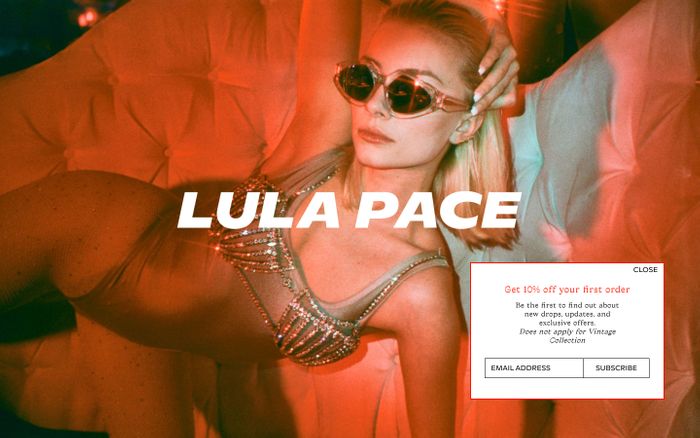 Screenshot of Lula Pace website