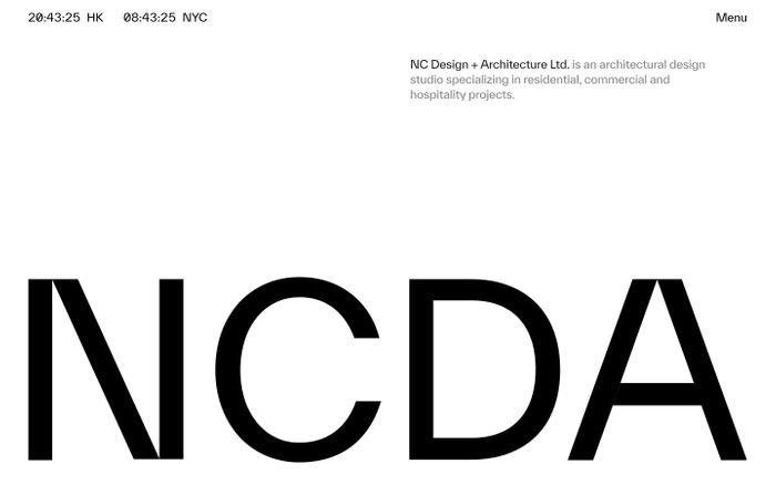Screenshot of NC Design + Architecture website