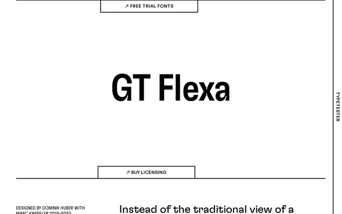Inspirational website using GT Flexa and GT Flexa Mono font
