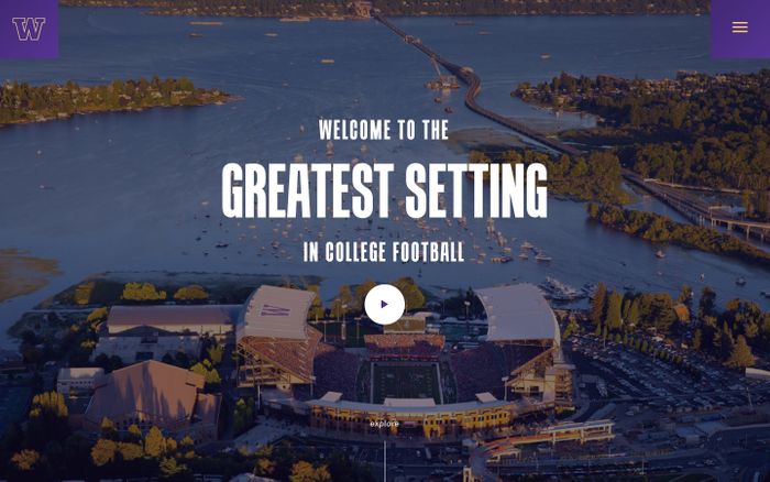 Screenshot of University of Washington Athletics website