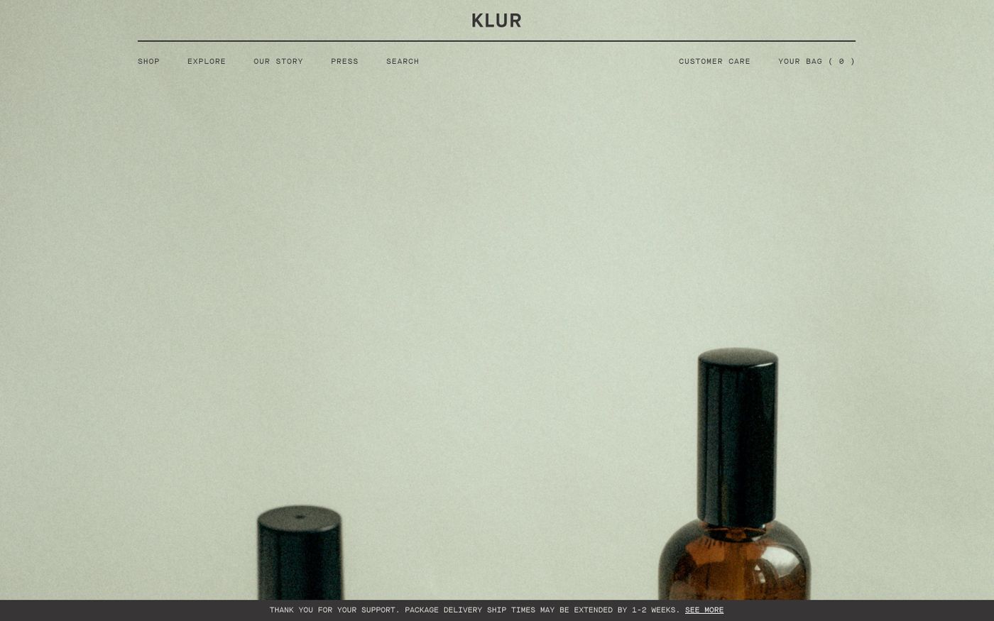 Screenshot of Klur website