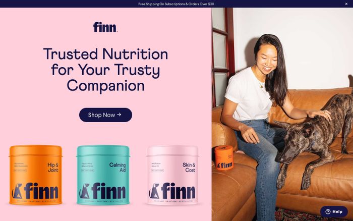 Screenshot of Home • Finn website