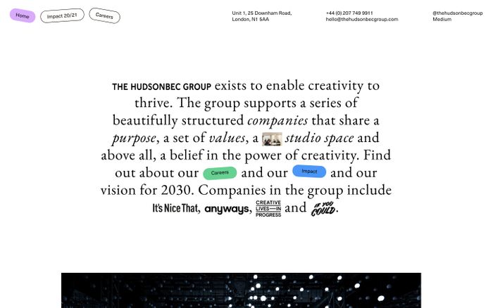Screenshot of The HudsonBec Group website