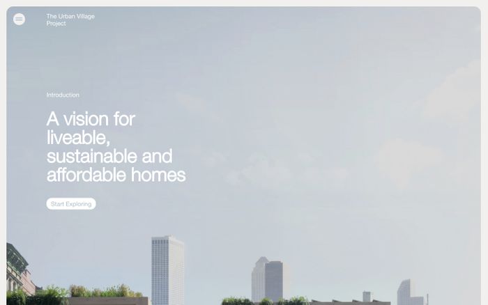 Screenshot of The Urban Village Project website