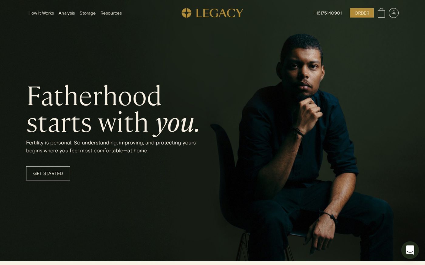 Screenshot of Legacy website