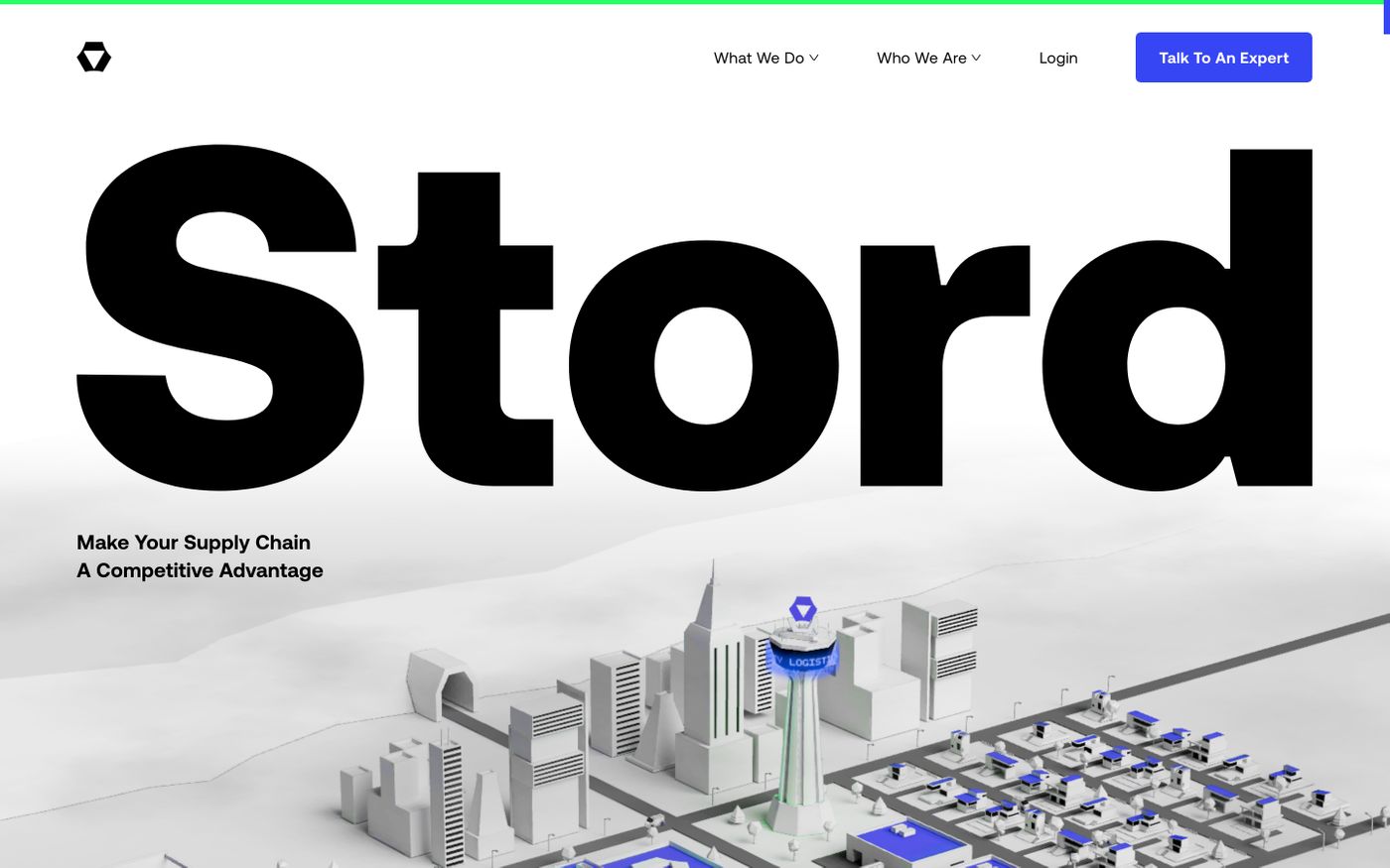 Screenshot of Stord website