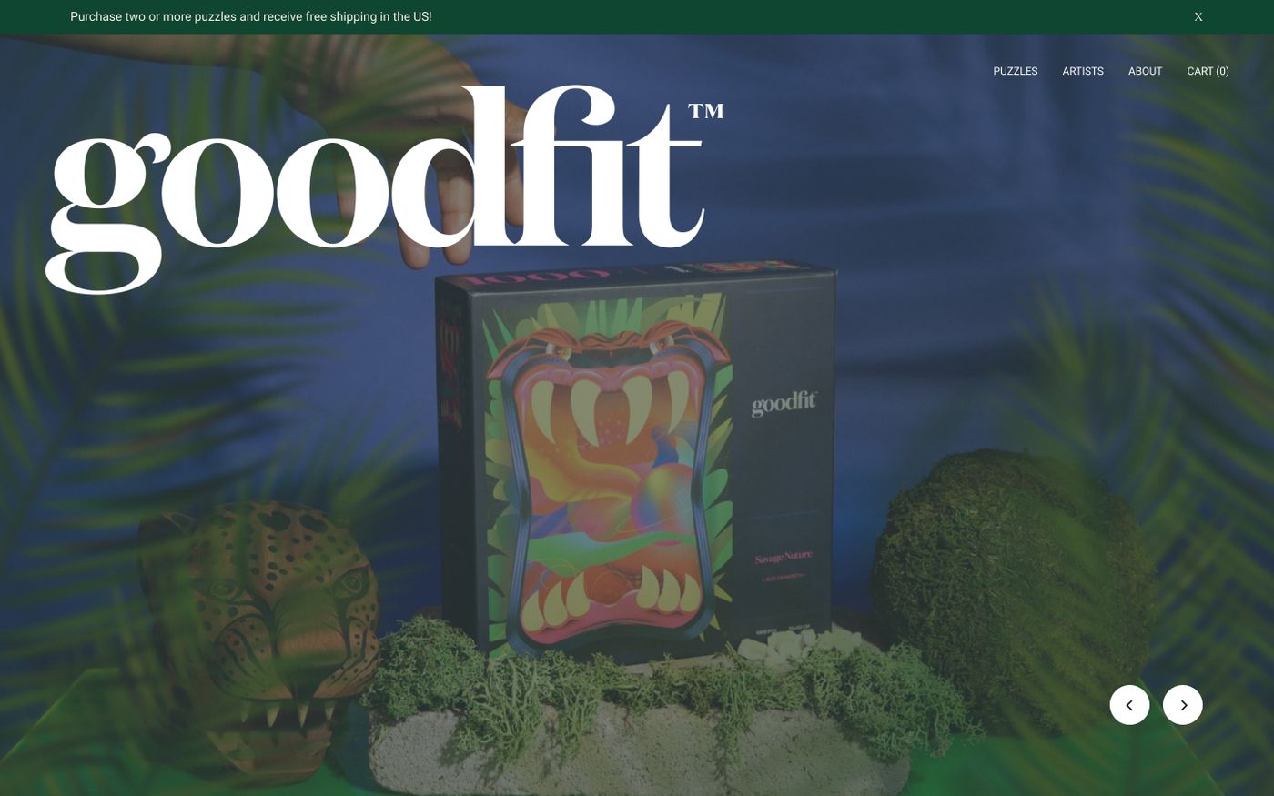 Screenshot of Goodfit website