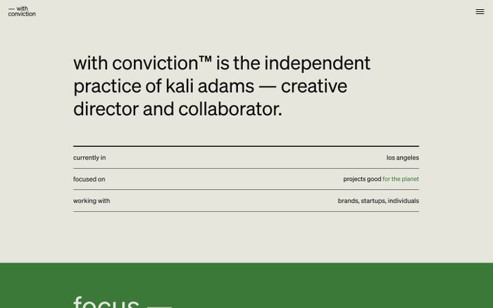 Screenshot of With conviction website