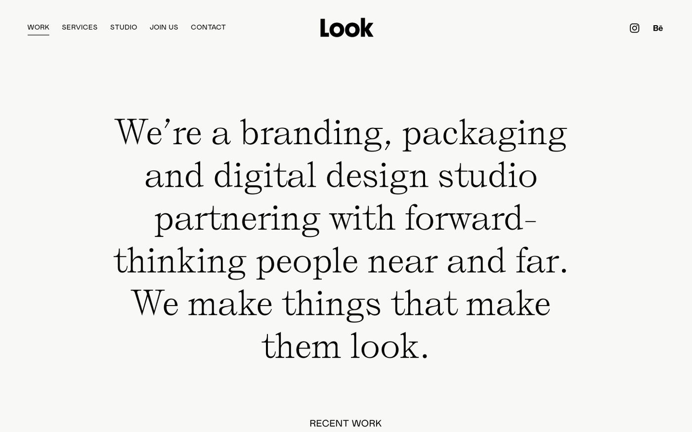 Screenshot of Look Look Studio website