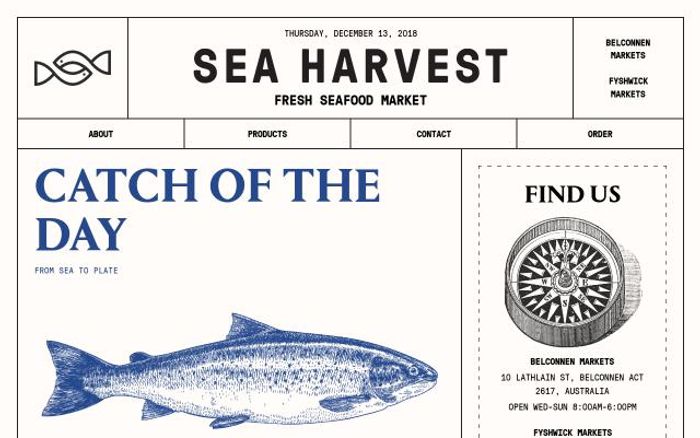 Screenshot of Sea Harvest website