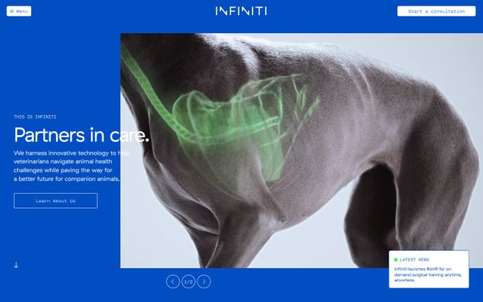 Screenshot of Infiniti Medical website