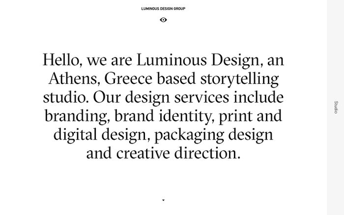 Screenshot of Luminous Design website