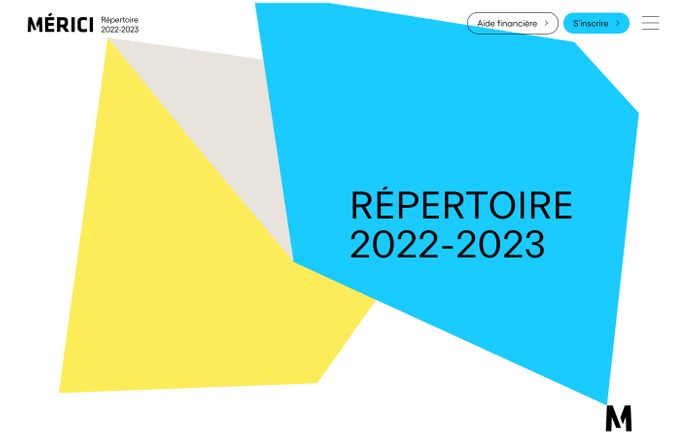 Screenshot of Mérici répertoire website