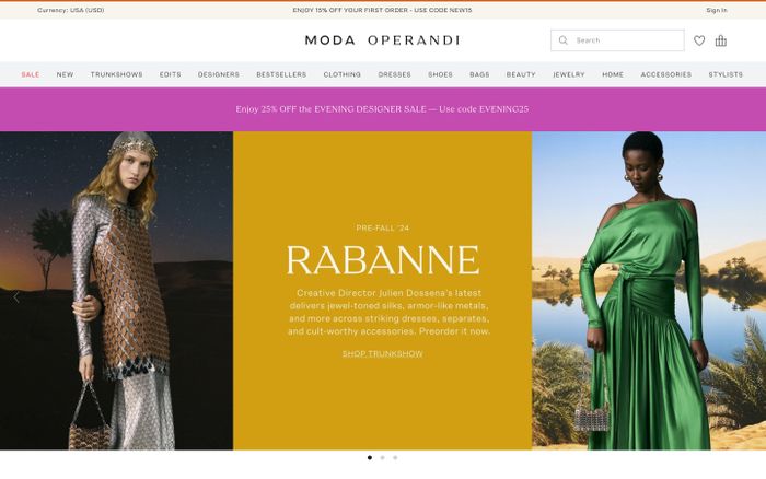 Inspirational website using Moda Operandi Sans and Moda Operandi Serif font