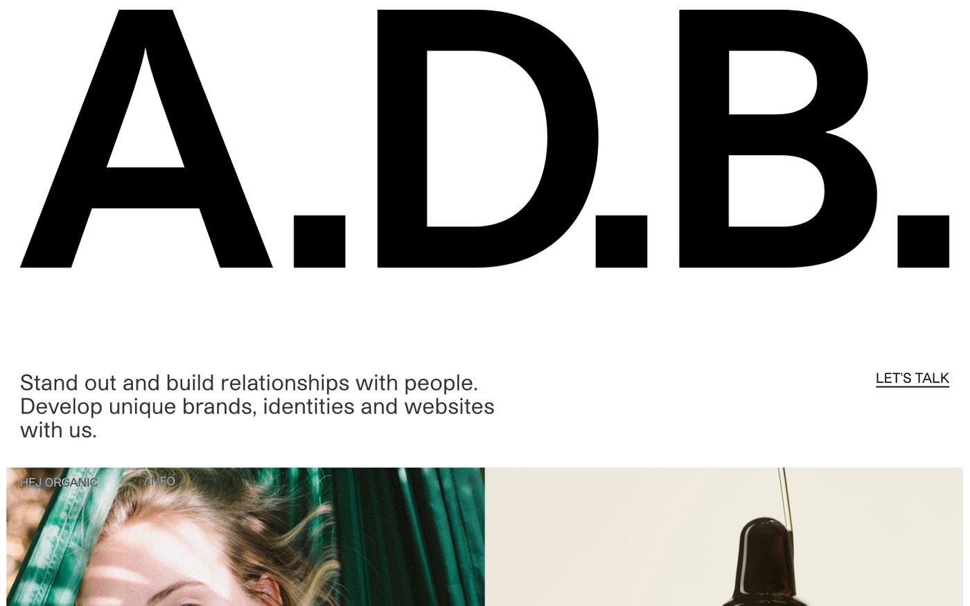 Screenshot of A.D.B. website