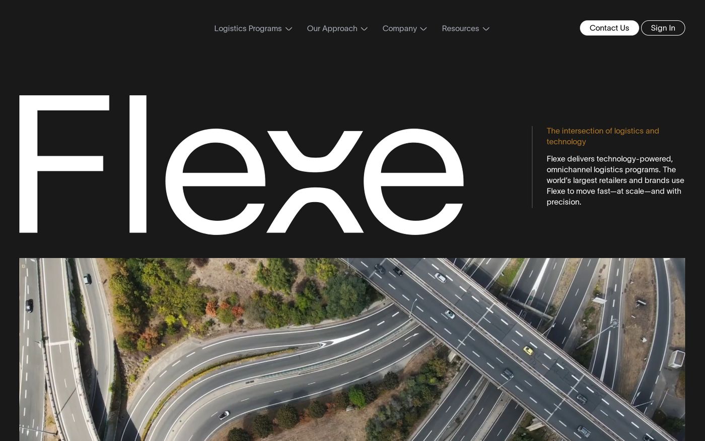 Screenshot of Flexe website