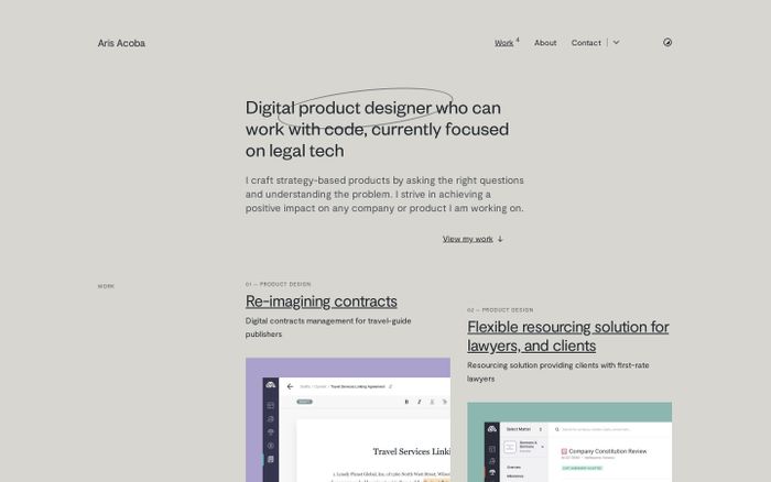 Inspirational website using Founders Grotesk and Moderat font