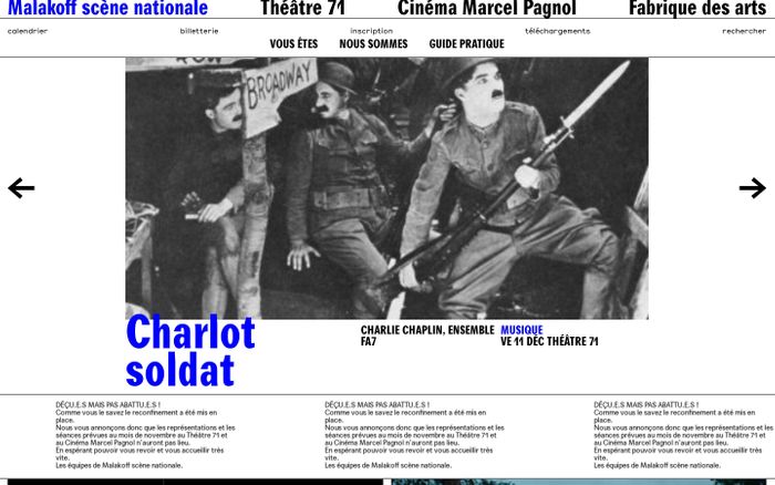 Screenshot of Malakoff scène nationale website