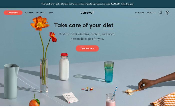 Screenshot of Care/of website