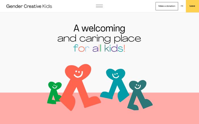 Screenshot of Gender Creative Kids website