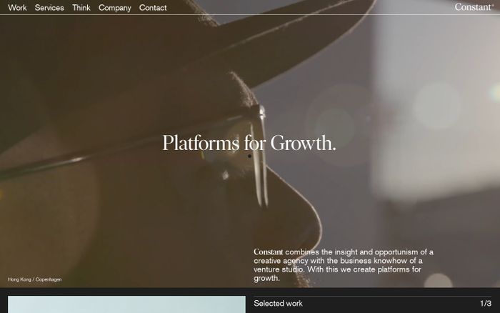 Screenshot of Constant website