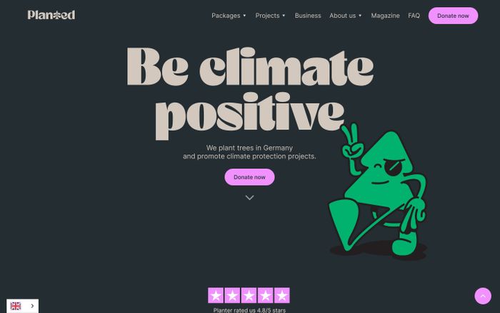 Screenshot of Planted website