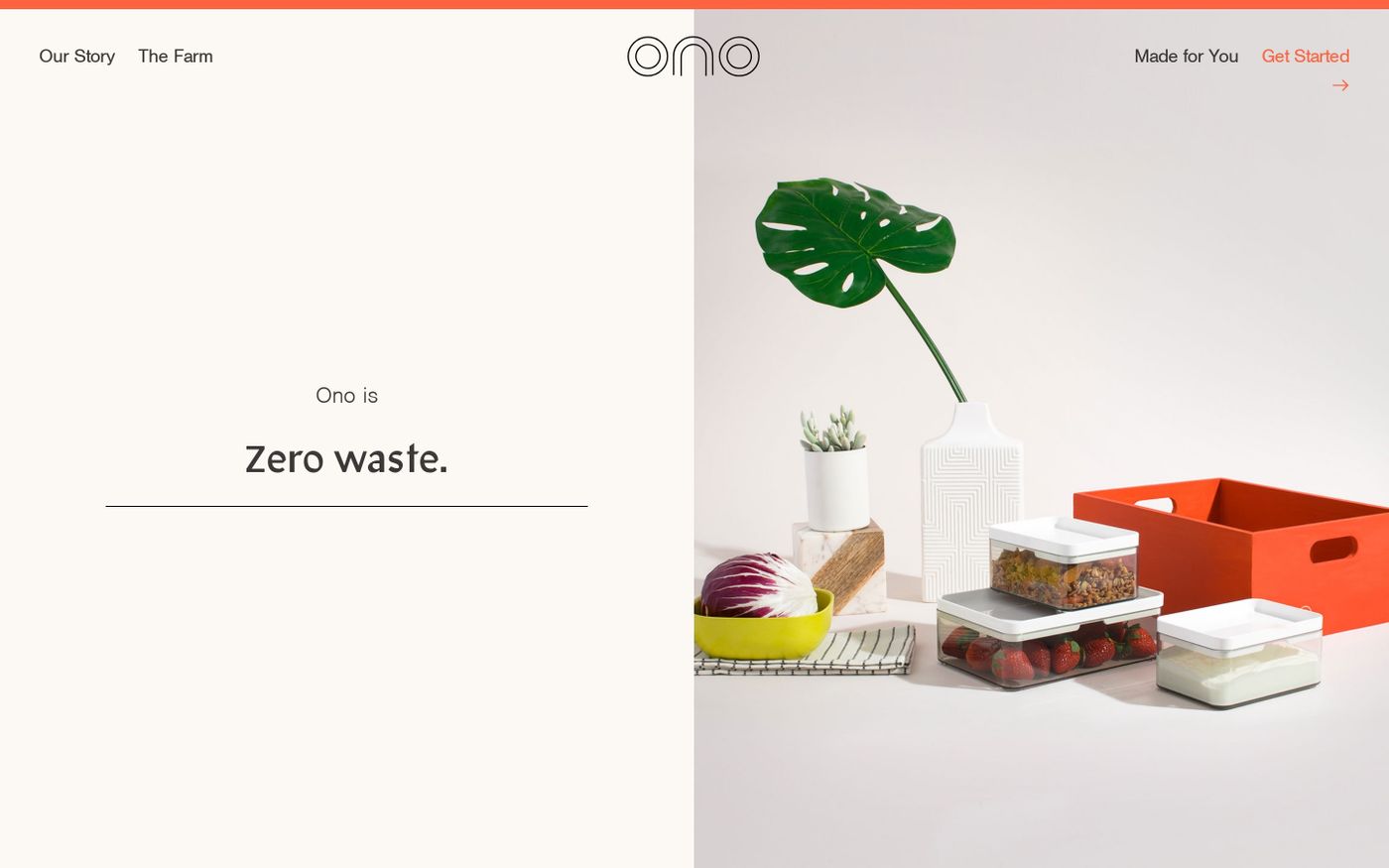 Screenshot of Ono website