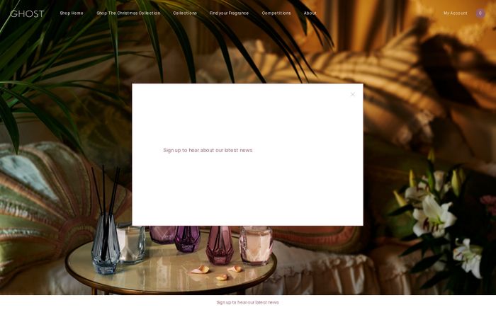Screenshot of Ghost fragrances website