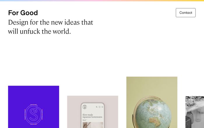 Inspirational website using Cambon and Universal Sans font