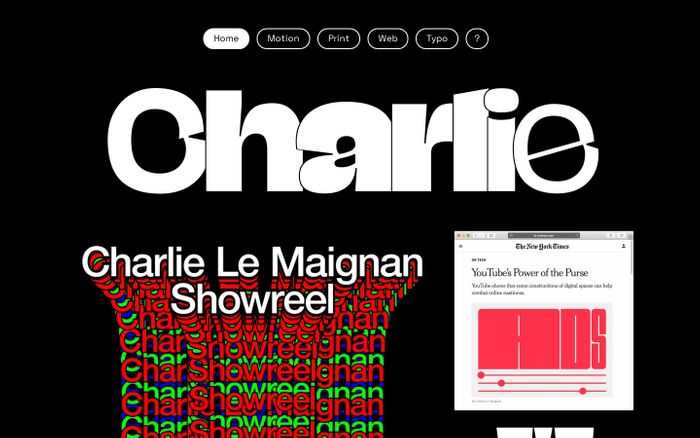 Screenshot of Charlie website