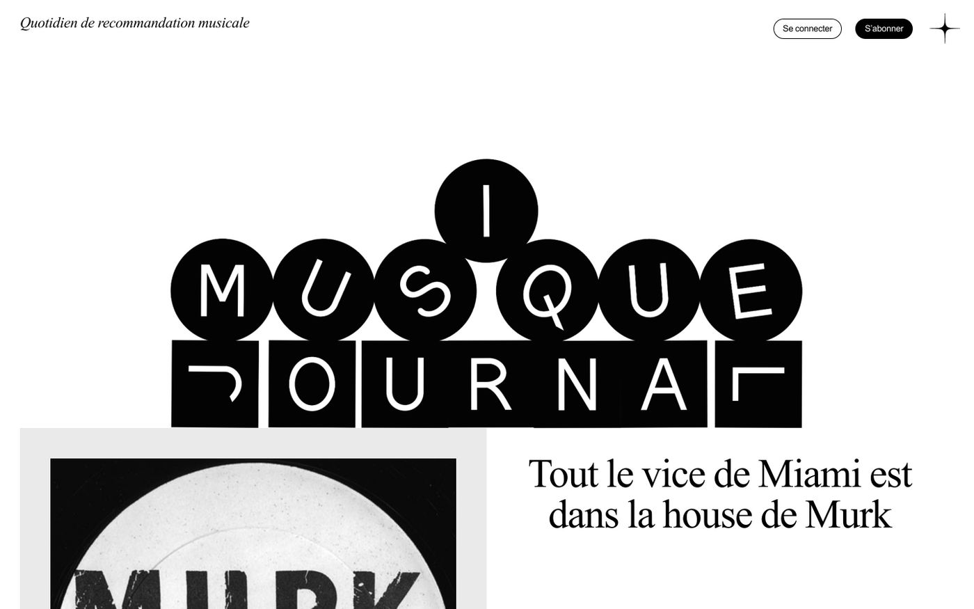 Screenshot of Musique Journal website