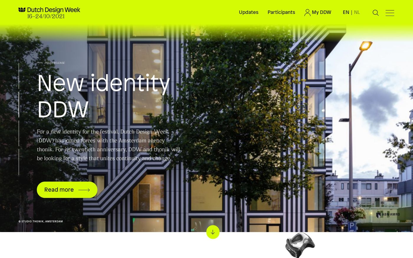 Screenshot of Dutch design week website