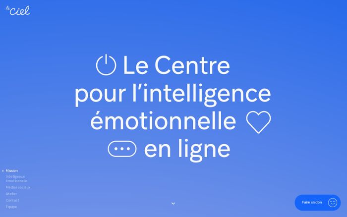 Screenshot of Le CIEL (Centre pour l’intelligence émotionnelle en ligne) website