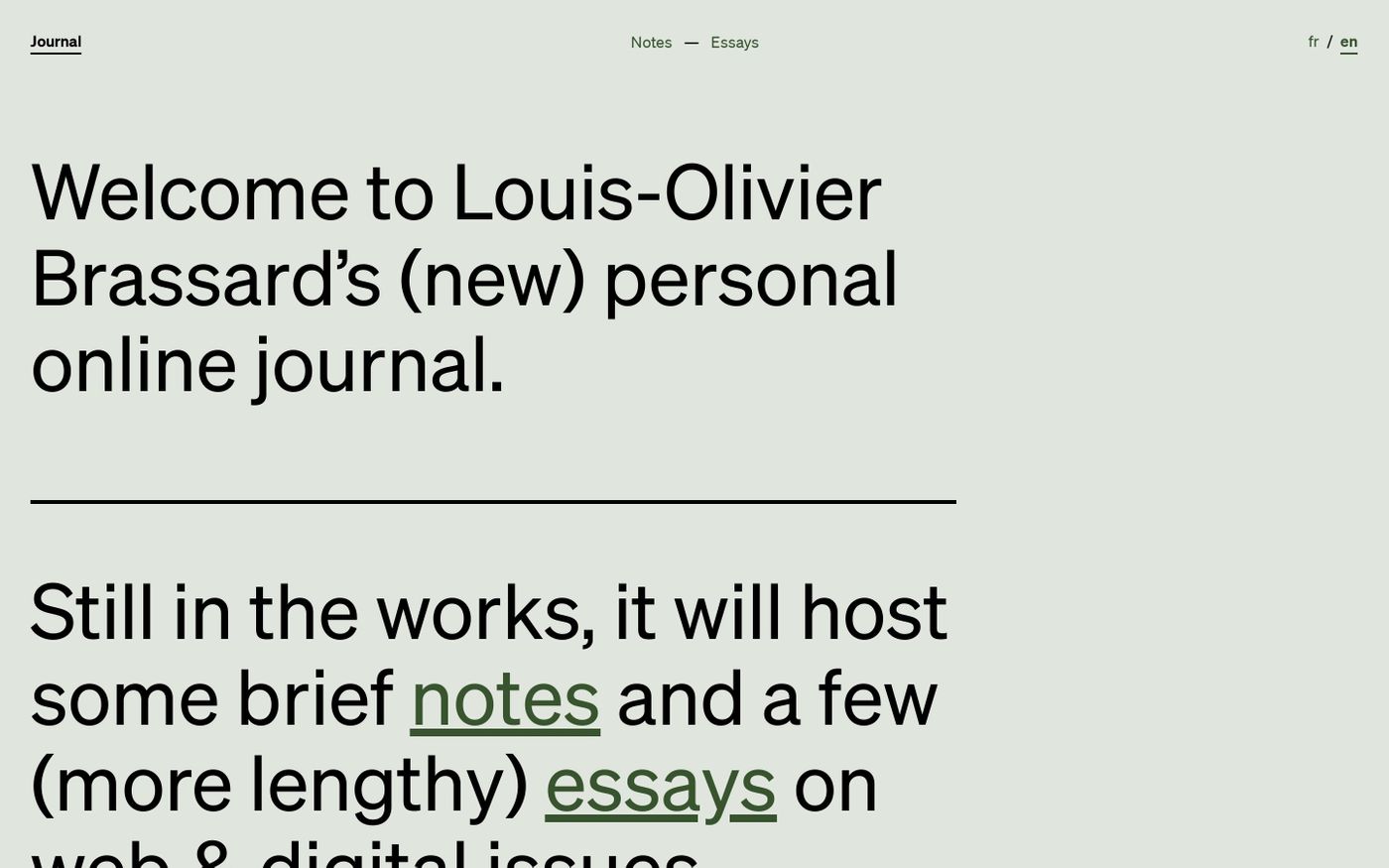 Screenshot of Louis-Olivier Brassard’s Journal website