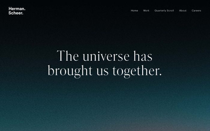 Inspirational website using Parnaso and Sul Sans font