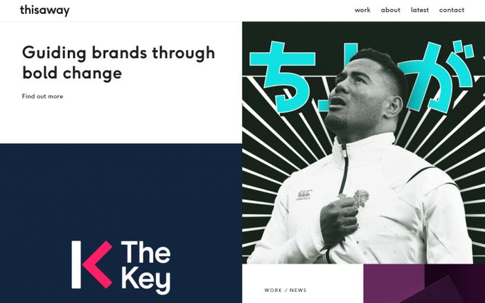 Screenshot of Thisaway - Branding Agency in London website