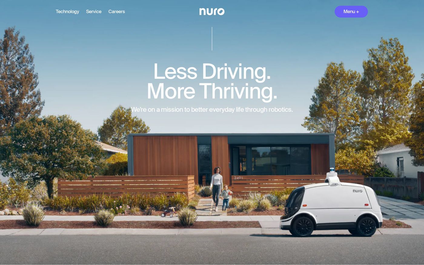 Screenshot of Nuro website